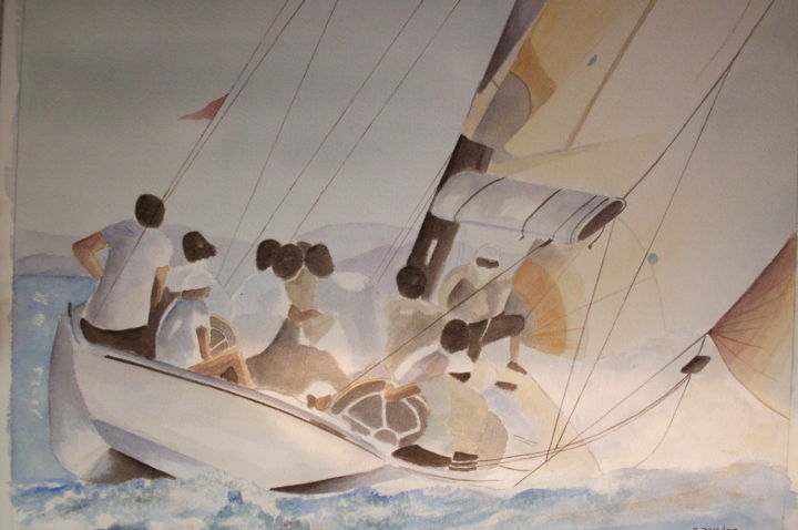 Painting titled "regata-014.jpg" by Emmanuel Janvier, Original Artwork