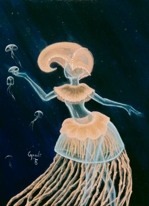 Painting titled "medusette.jpg" by Emmanuel Groult, Original Artwork, Acrylic
