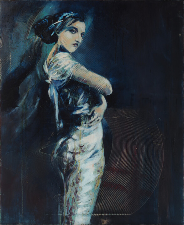 「Andromaque」というタイトルの絵画 Emmanuel Jarreによって, オリジナルのアートワーク, オイル