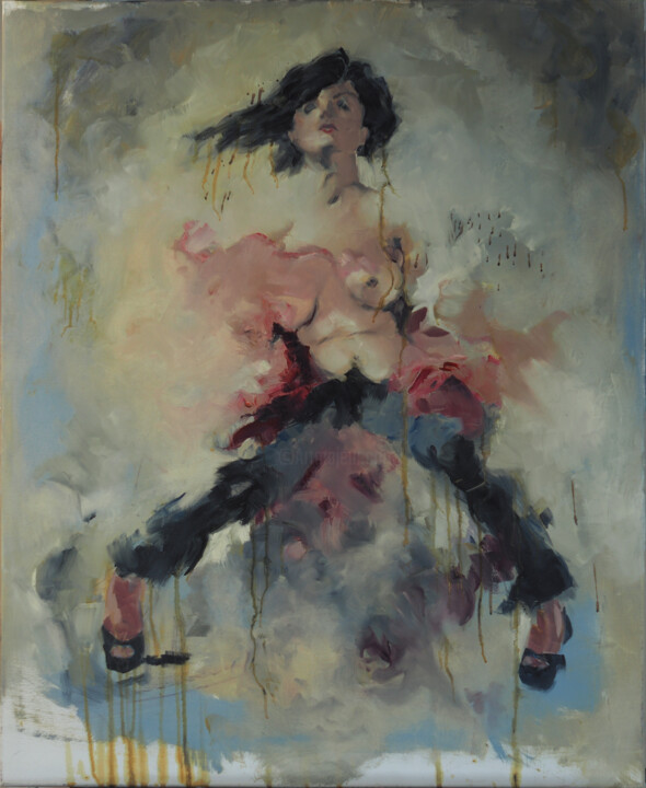 「Fra」というタイトルの絵画 Emmanuel Jarreによって, オリジナルのアートワーク, オイル