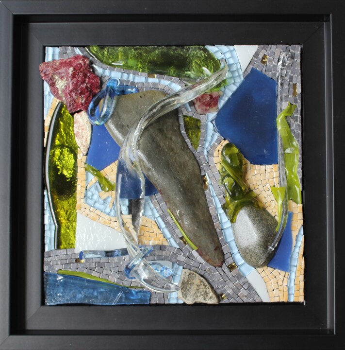 Collages intitulée "A MAREE BASSE" par Emmanuel Landais, Œuvre d'art originale, Collages Monté sur Panneau de bois