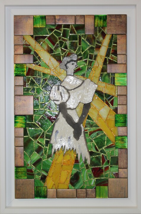 Collages titulada "LA MUSE DE LAUTREC" por Emmanuel Landais, Obra de arte original, Collages Montado en Panel de madera