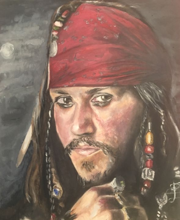 Painting titled "PIRATE" by Emmanuel Le Pogam, Original Artwork, Oil