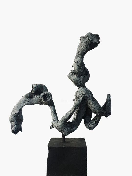 Sculpture titled "THIS WAY UP" by Emmanuel Okoro, Original Artwork, Resin