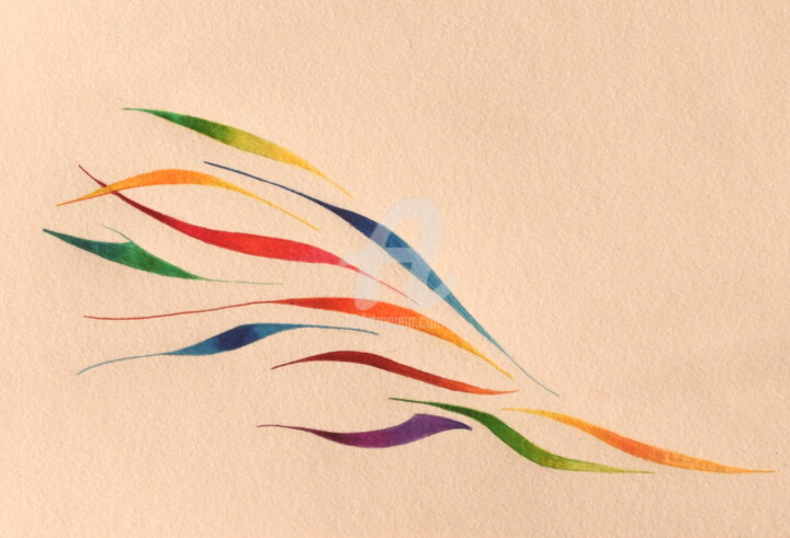 Zeichnungen mit dem Titel "couleurs" von Emmanuel Pagnac, Original-Kunstwerk, Bleistift