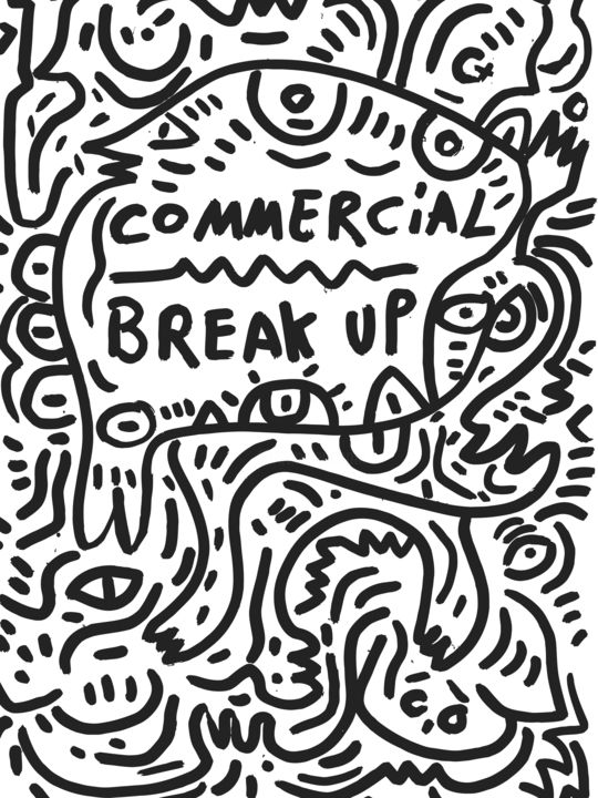 Arts numériques intitulée "Commercial Break Up…" par Emmanuel Signorino, Œuvre d'art originale, Peinture numérique
