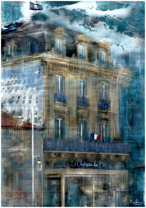 Arts numériques intitulée "Le Château du Port…" par Epidermic Session, Œuvre d'art originale, Peinture numérique