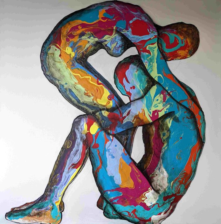 Картина под названием "Mi.To" - Emmanuela Zavattaro, Подлинное произведение искусства, Акрил Установлен на Деревянная рама д…