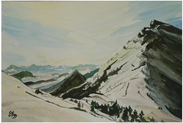 Malarstwo zatytułowany „Col de l'Arc - Verc…” autorstwa Emmanuel Bochet, Oryginalna praca, Olej