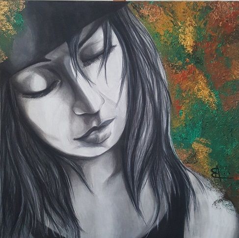 Painting titled "clara" by Emmanuelle Aparicio, Original Artwork, Acrylic
