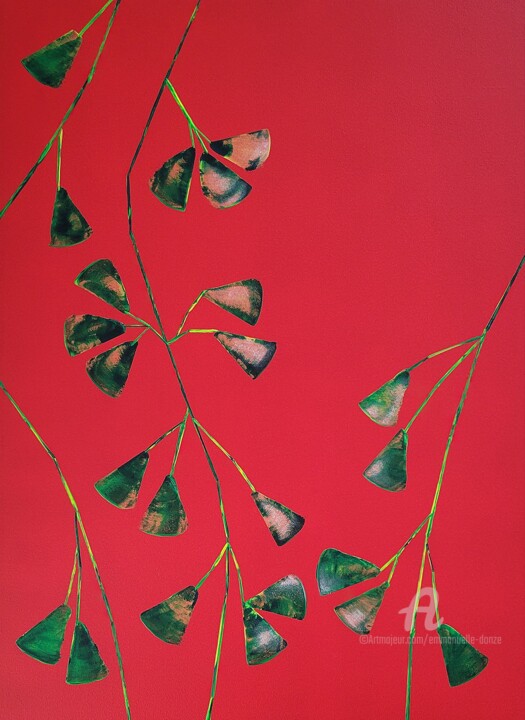 Peinture intitulée "Poème sur le Rouge" par Emmanuelle Donzé, Œuvre d'art originale, Acrylique Monté sur Châssis en bois