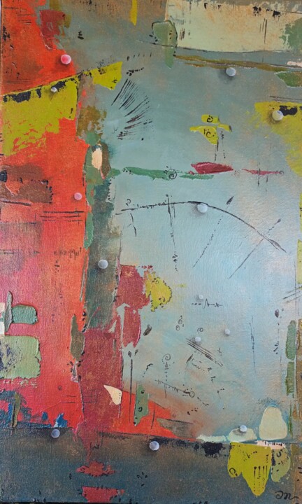 Картина под названием "Orageux" - Emmanuelle Gaillard, Подлинное произведение искусства, Акрил Установлен на Деревянная рама…