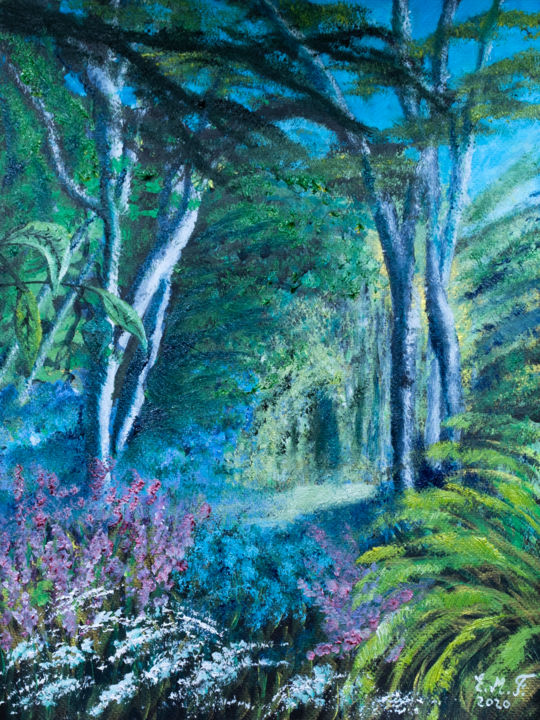 绘画 标题为“La forêt fleurie” 由Emmanuelle Menny Fleuridas, 原创艺术品, 油
