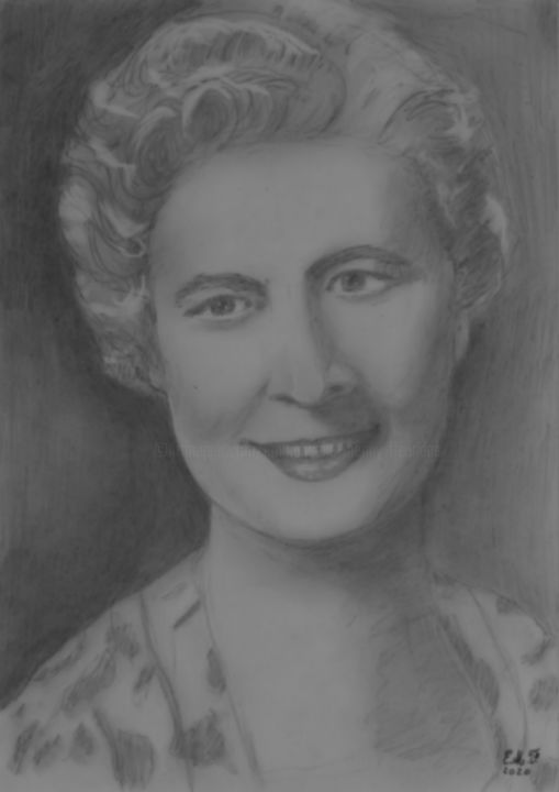 Drawing titled "Ma feue grand-mère…" by Emmanuelle Menny Fleuridas, Original Artwork, Pencil