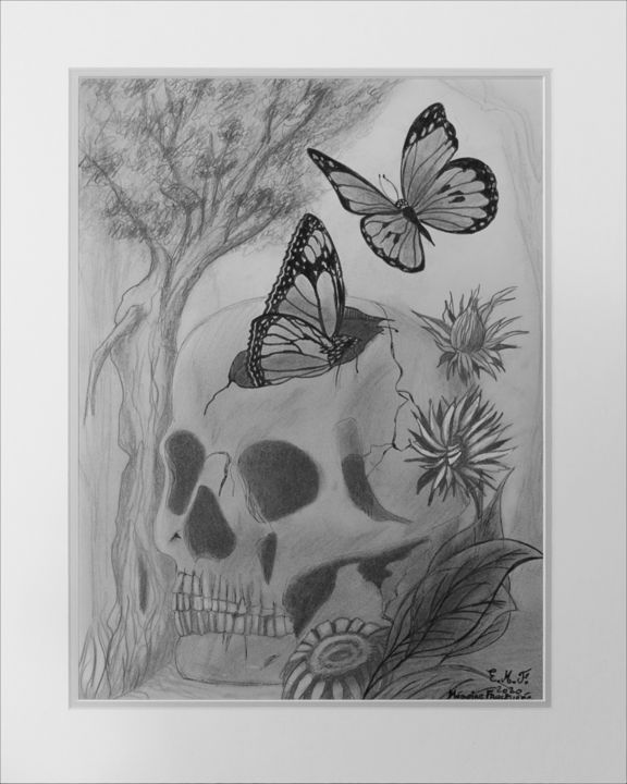 Drawing titled "Mémoire fracturée" by Emmanuelle Menny Fleuridas, Original Artwork, Pencil