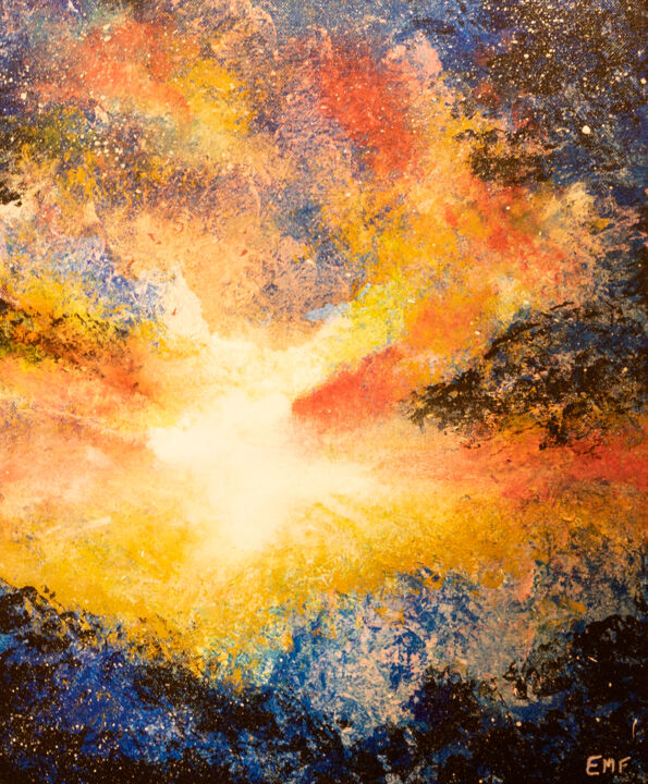 Peinture intitulée "Supernova" par Emmanuelle Menny Fleuridas, Œuvre d'art originale, Acrylique Monté sur Châssis en bois