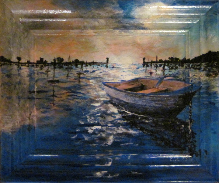 Schilderij getiteld "Sunset" door Emmanuelle Menny Fleuridas, Origineel Kunstwerk, Acryl