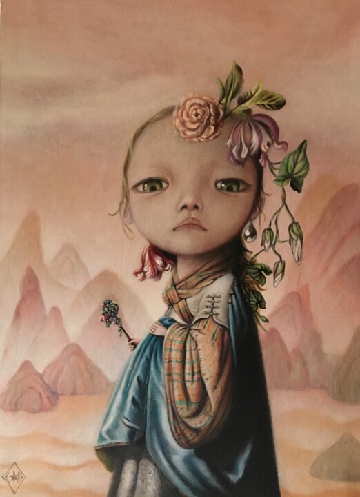 Pintura titulada "Flore" por Emmanuelle Pellet, Obra de arte original, Acrílico Montado en Bastidor de camilla de madera