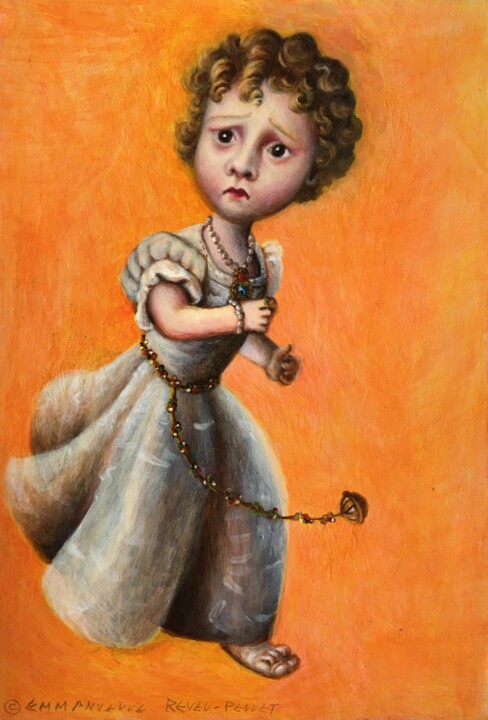 Painting titled "L'émoi" by Emmanuelle Pellet, Original Artwork, Acrylic Mounted on Cardboard
