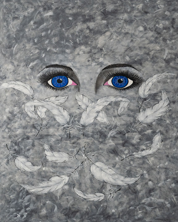 Painting titled "Le messager" by Emmanuelle Sennhenn, Original Artwork, Acrylic