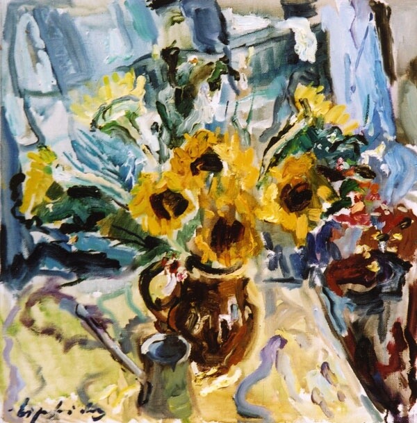 Painting titled "Flowers" by Emmanuil Lipkind, Original Artwork, Oil