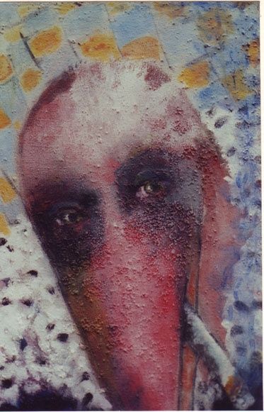 Peinture intitulée "portrait de marabout" par Nicole Pavlowsky, Œuvre d'art originale