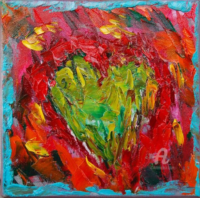 Painting titled "clean heart" by Monica Palermo, Original Artwork, Oil