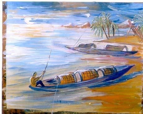 Painting titled "sea shore (pic)" by Emmanuel Osanaiye, Original Artwork