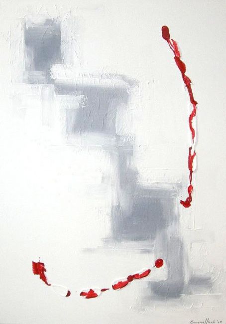 Painting titled "RED LINE" by Emorejtreb, Original Artwork
