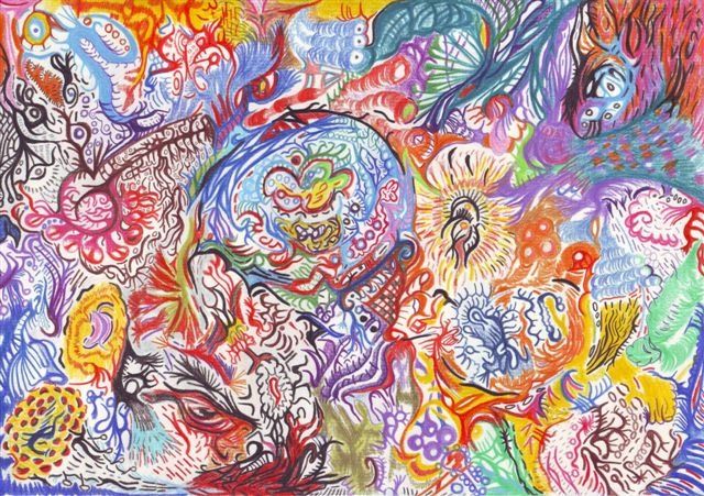 Dessin intitulée "Ecstatic Eternity" par Asiiisa, Œuvre d'art originale, Crayon
