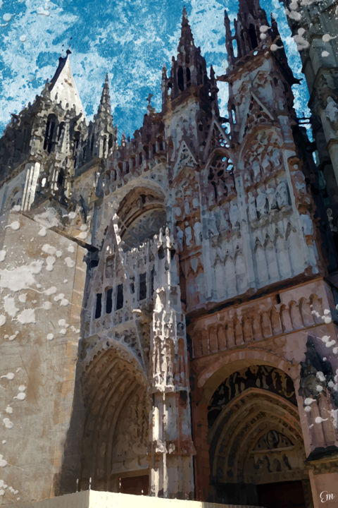 Digital Arts titled "Rouen Cathedral" by Em Santos, Original Artwork, Digital Painting