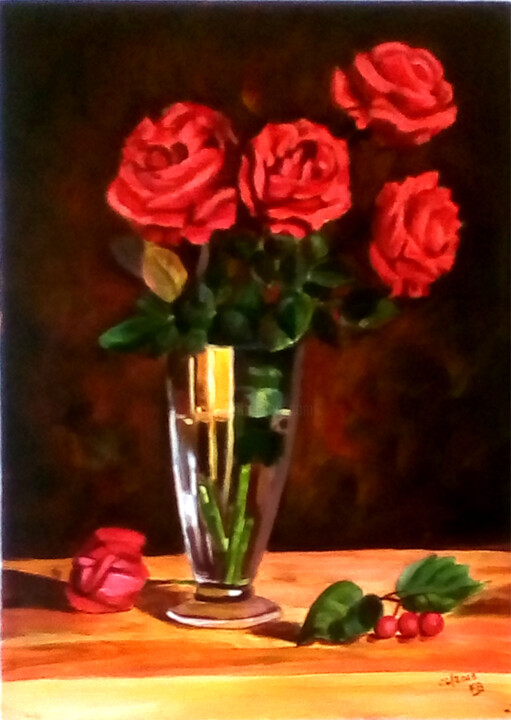 Peinture intitulée "St Valentin" par Emvey, Œuvre d'art originale, Acrylique Monté sur Châssis