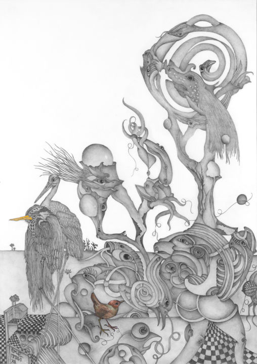 Dessin intitulée "Bellus Emwerius" par Èmwé, Œuvre d'art originale, Crayon