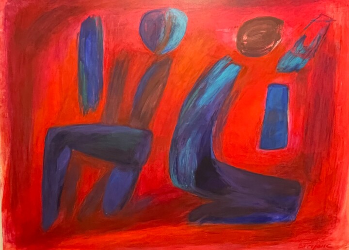 Schilderij getiteld "„Sein und Haben“" door Emy Ferjanc, Origineel Kunstwerk, Acryl