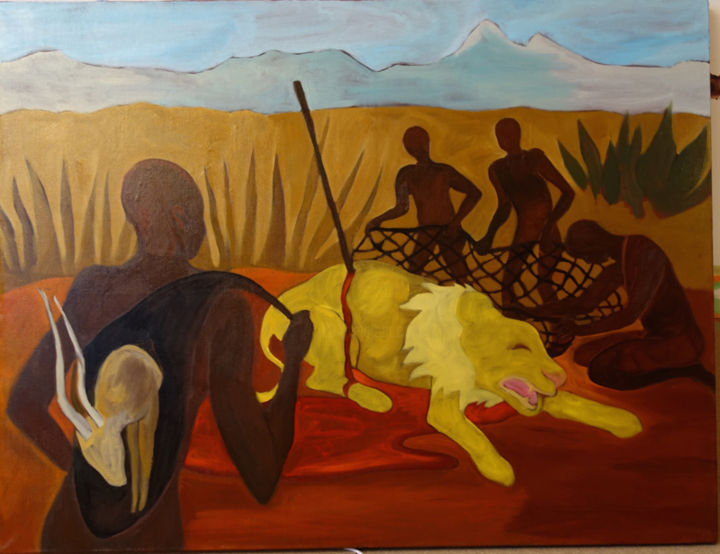 Peinture intitulée "chasse-2.jpg" par Emy Walcker, Œuvre d'art originale, Huile