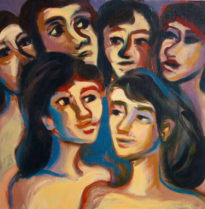 Peinture intitulée "sisters.jpg" par Emy Walcker, Œuvre d'art originale, Huile