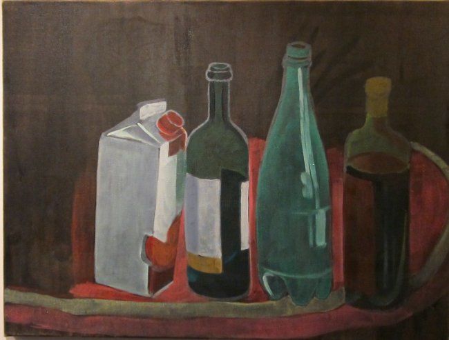 Painting titled "Bouteilles" by Emy Walcker, Original Artwork