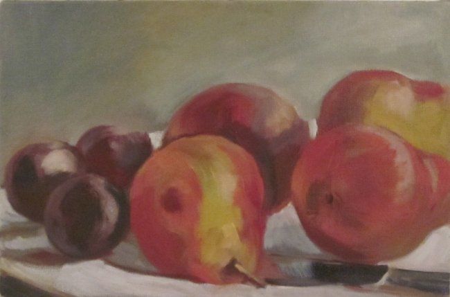Painting titled "Des pommes,des poir…" by Emy Walcker, Original Artwork