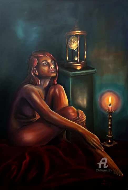 Painting titled "Insomnia" by Nick Ercsei, Original Artwork, Oil
