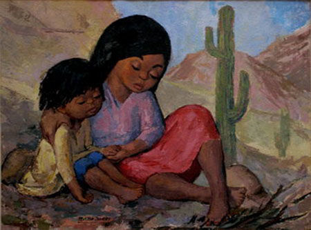 Painting titled "Coya madre" by Enzo Nardi, Original Artwork