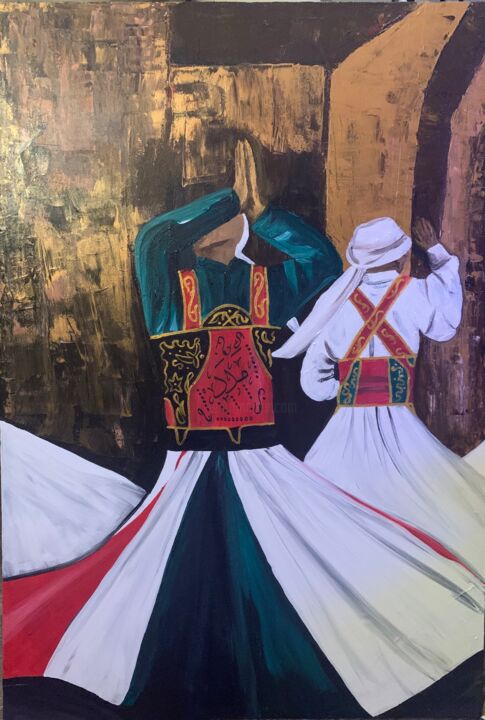 Painting titled "Maddad" by Enas Salem, Original Art, Acrylic