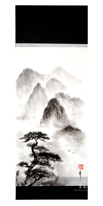 Paysage Aux Aigles Peinture Par Jean Marc Moschetti Encre Zen Artmajeur