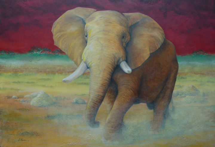 The white Bone Pintura por Sabine Koschier | Artmajeur