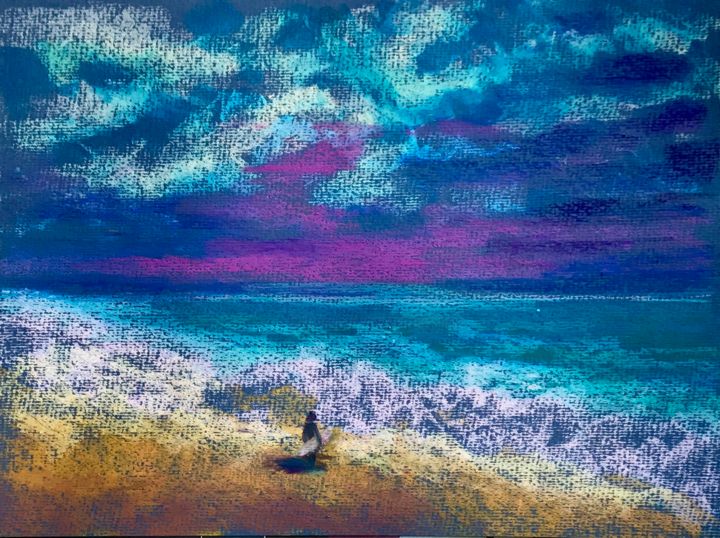 Рисунок под названием "Вьетнам. Море." - Larissa Lukaneva, Подлинное произведение искусства, Пастель