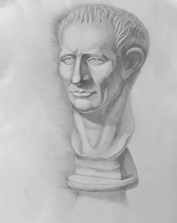 Drawing titled "Голова Цезаря" by Larissa Lukaneva, Original Artwork, Graphite