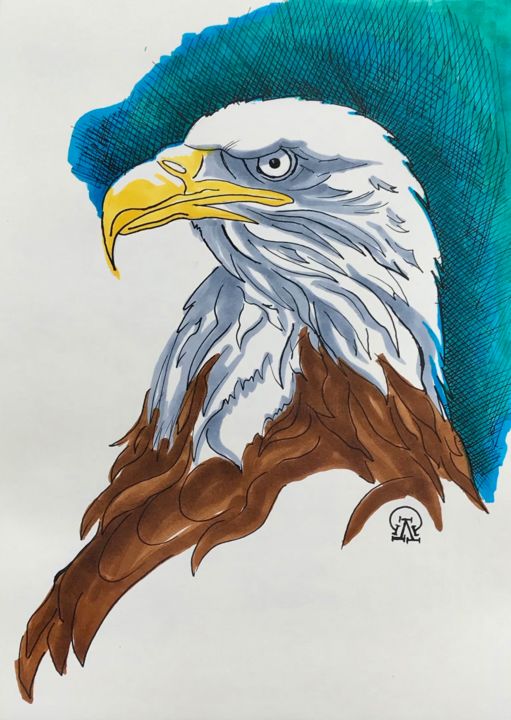 Drawing titled "Орлан. Скетч." by Larissa Lukaneva, Original Artwork, Marker