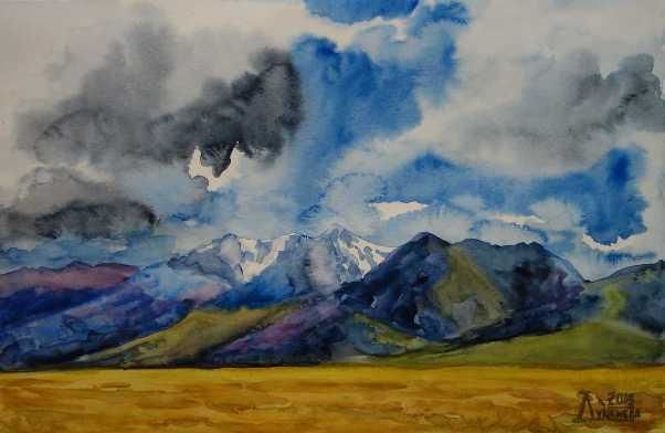 Painting titled "Steppe. Ridge" by Larissa Lukaneva, Original Artwork, Other