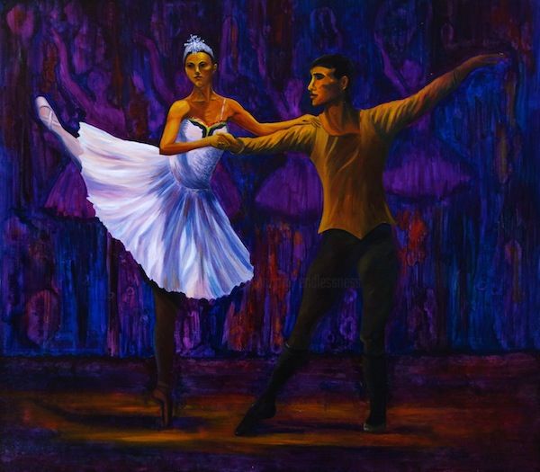 Painting titled "Duet" by Larissa Lukaneva, Original Artwork, Oil