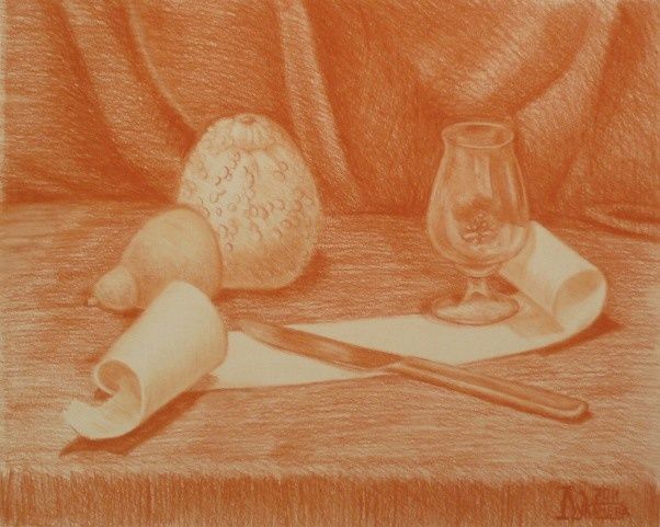 Drawing titled "Still Life with Orn…" by Larissa Lukaneva, Original Artwork