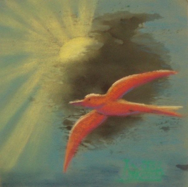 Dessin intitulée "The Slice of the Sun" par Larissa Lukaneva, Œuvre d'art originale, Autre
